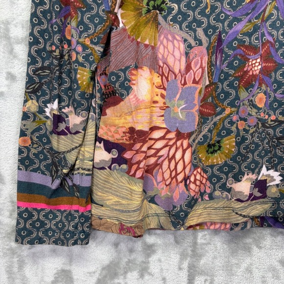 Johnny Was Womens Aran Flower Favorite Swing Tee Top Long Sleeve Medium V-Neck - Picture 10 of 14